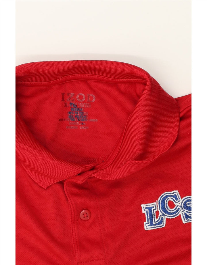 IZOD Boys Regular Polo Shirt 15-16 Years XL Red Polyester Vintage Izod and Second-Hand Izod from Messina Hembry 