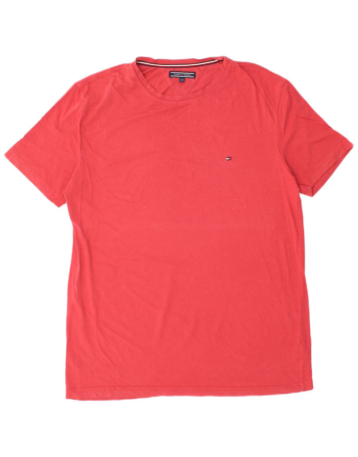 Tommy Hilfiger Herre T-Shirt Top 2XL Rød Bomuld