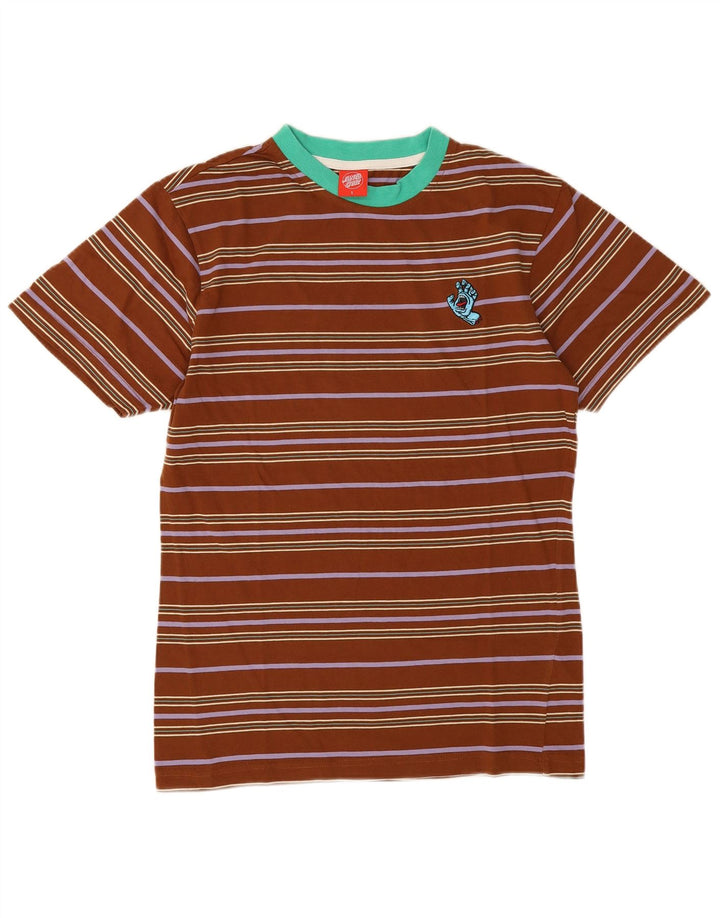 Santa Cruz Herre T-Shirt Top Lille Brun Stribet