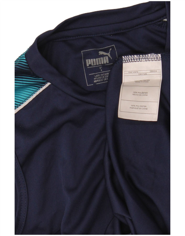 PUMA drenge grafisk vest top 7-8 år marineblå polyester
