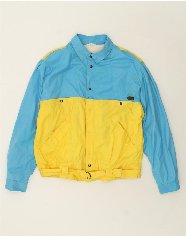 SPORTMAN Mens Bomber Jacket IT 52 XL Blue Colourblock Vintage Sportman and Second-Hand Sportman from Messina Hembry 