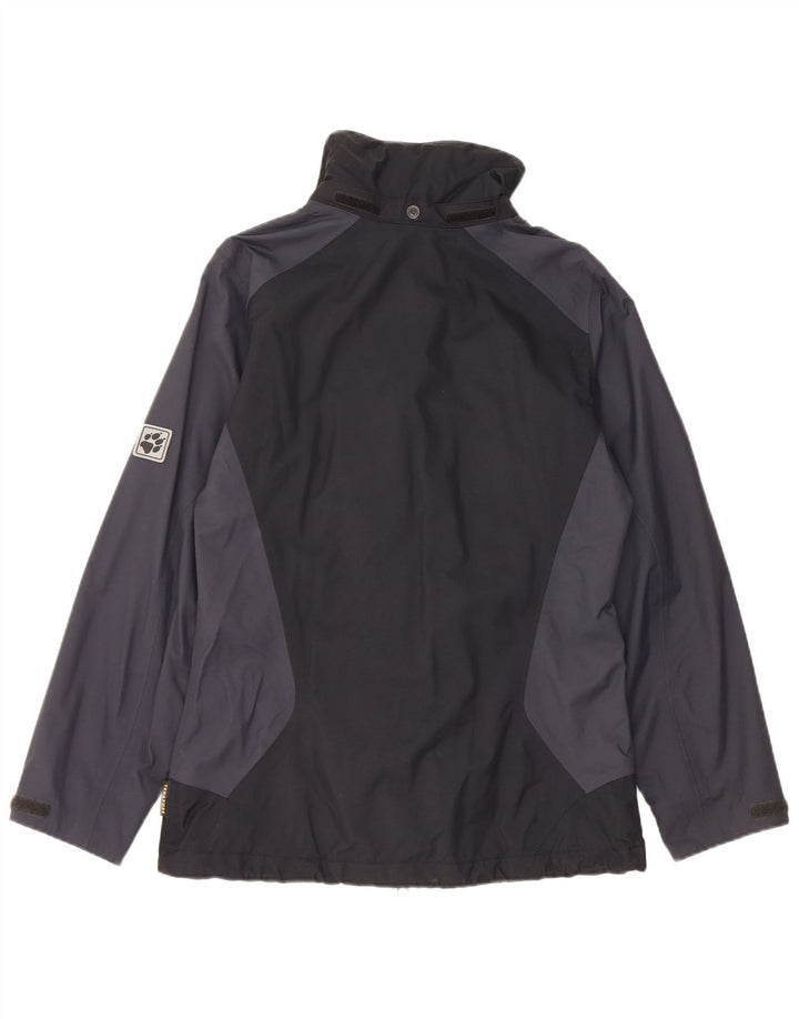 Jack Wolfskin Dame Regnjakke UK 8 Small Black Colourblock