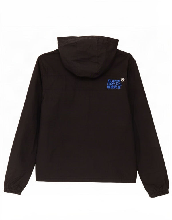Superdry Windcheater hættejakke til mænd UK 40 Stor sort nylon