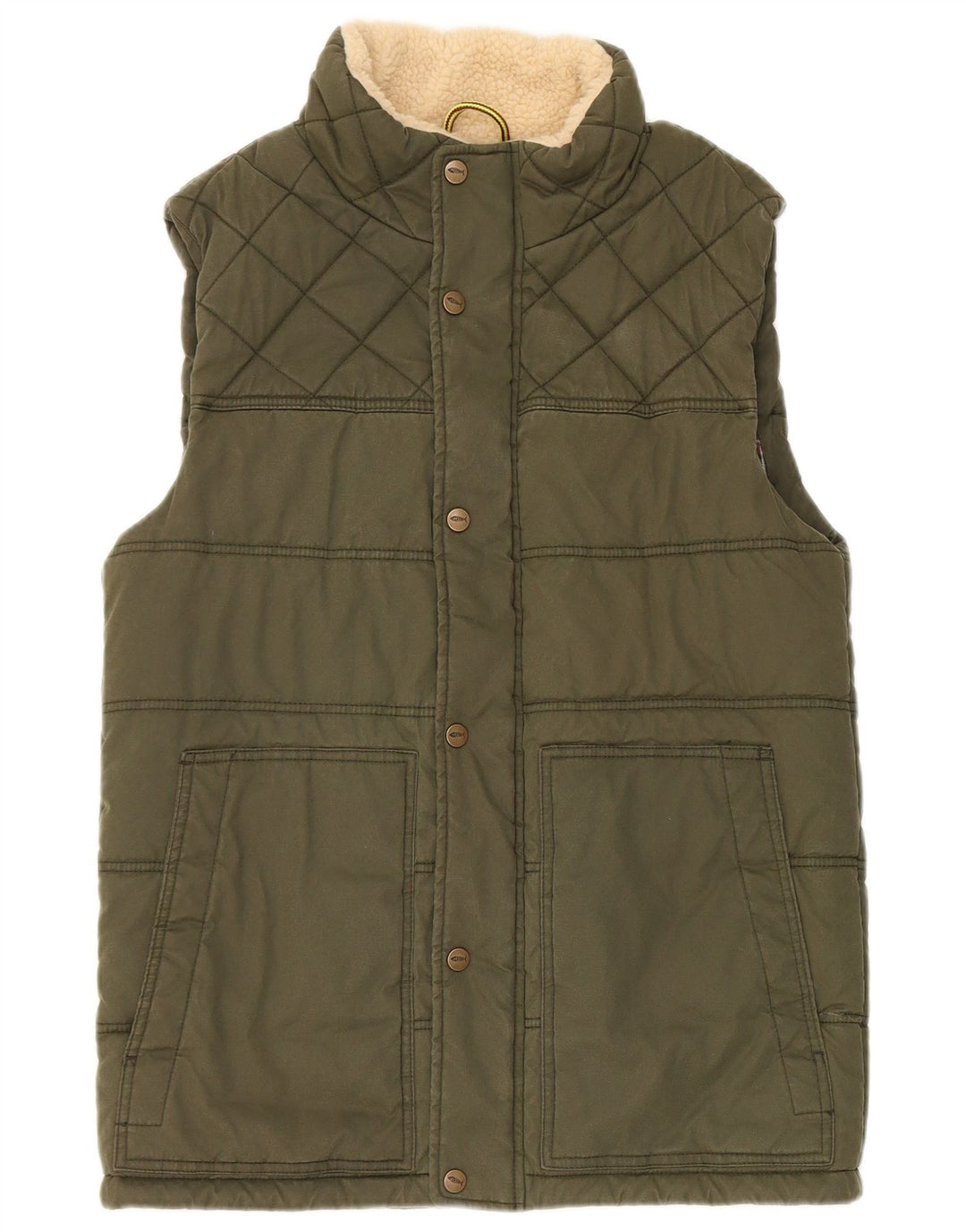 Weird Fish Herre Polstret Gilet UK 38 Small Green Polyester