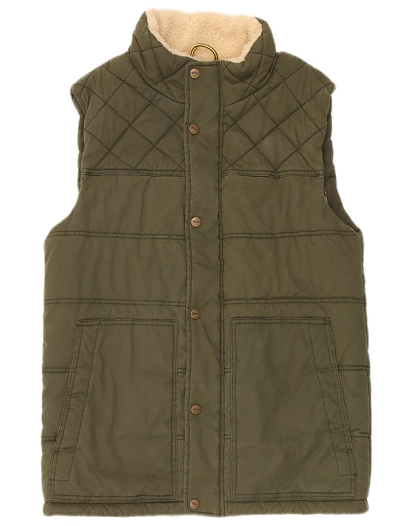 Weird Fish Herre Polstret Gilet UK 38 Small Green Polyester