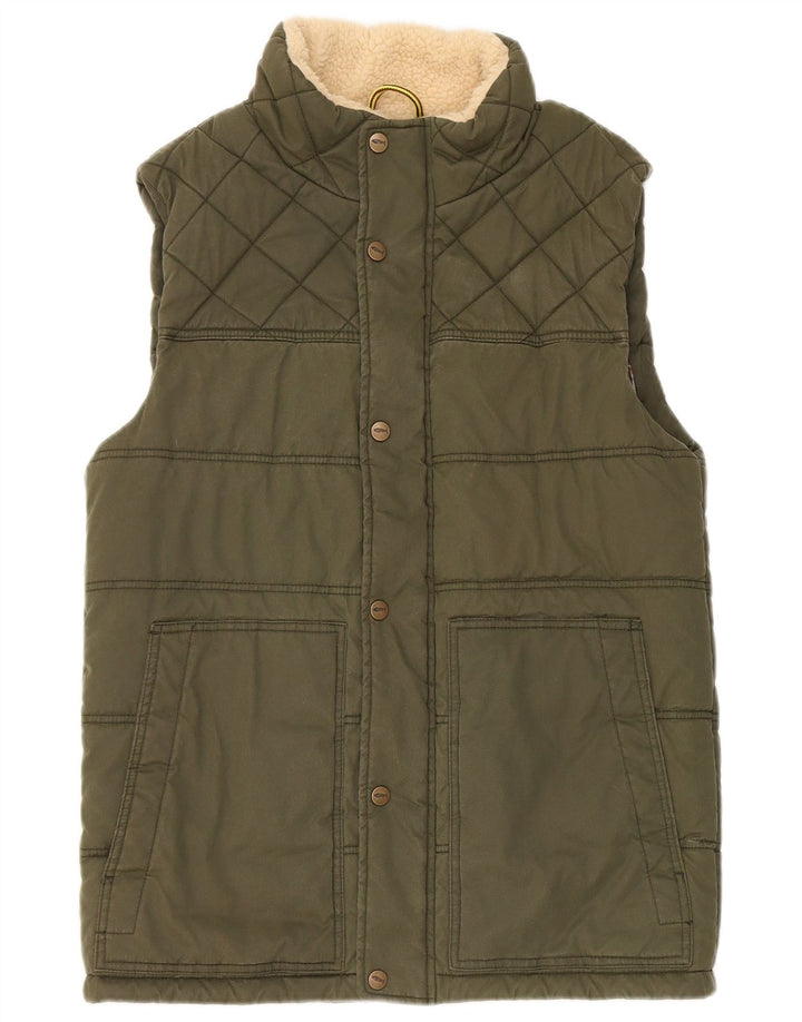 Weird Fish Herre Polstret Gilet UK 38 Small Green Polyester