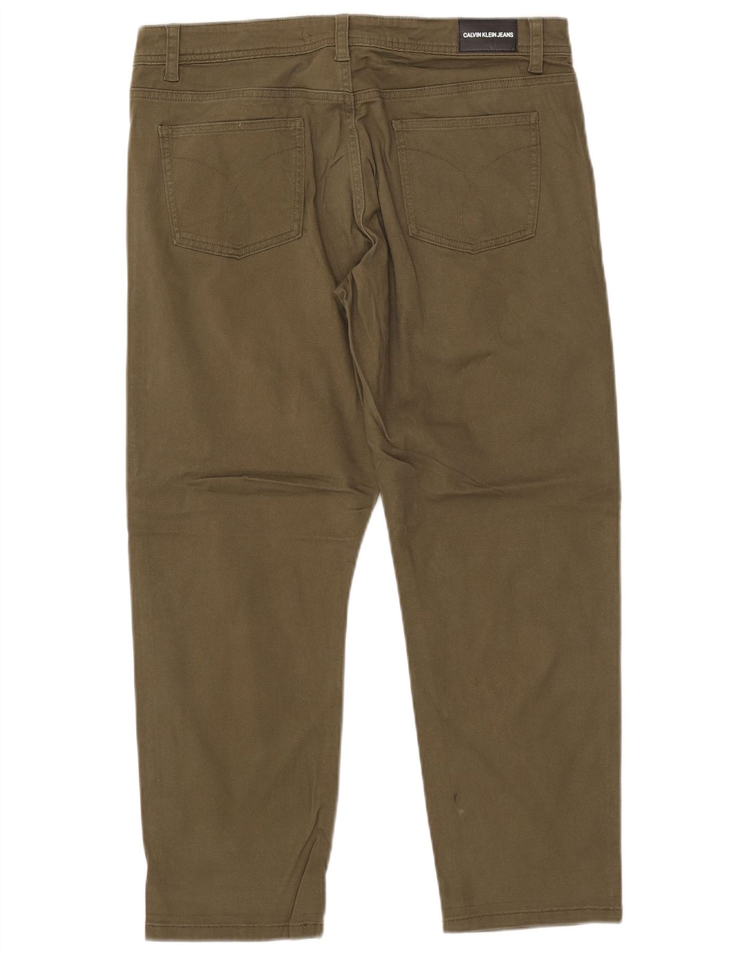 CALVIN KLEIN koniske cropped bukser til kvinder US 12 Large W34 L26 Khaki