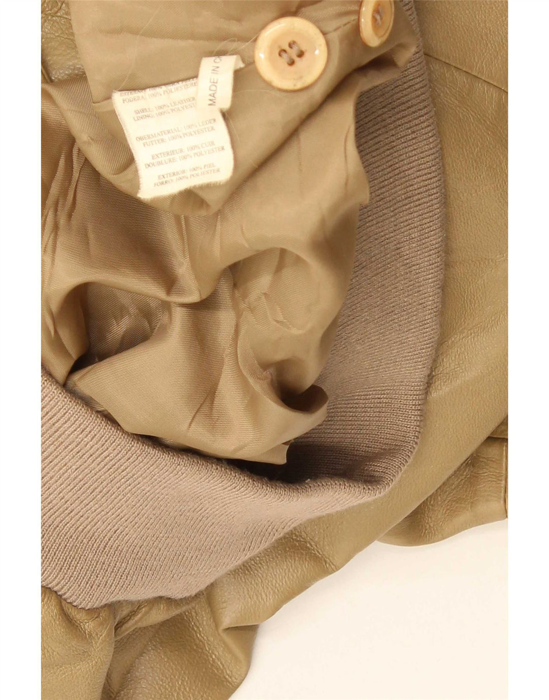 Vintage herre læder bomberjakke UK 42 XL Beige