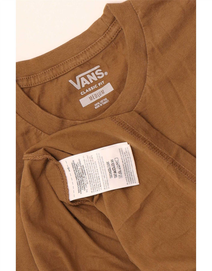 Vans Herre Classic Fit Grafisk T-Shirt Top Medium Beige Bomuld
