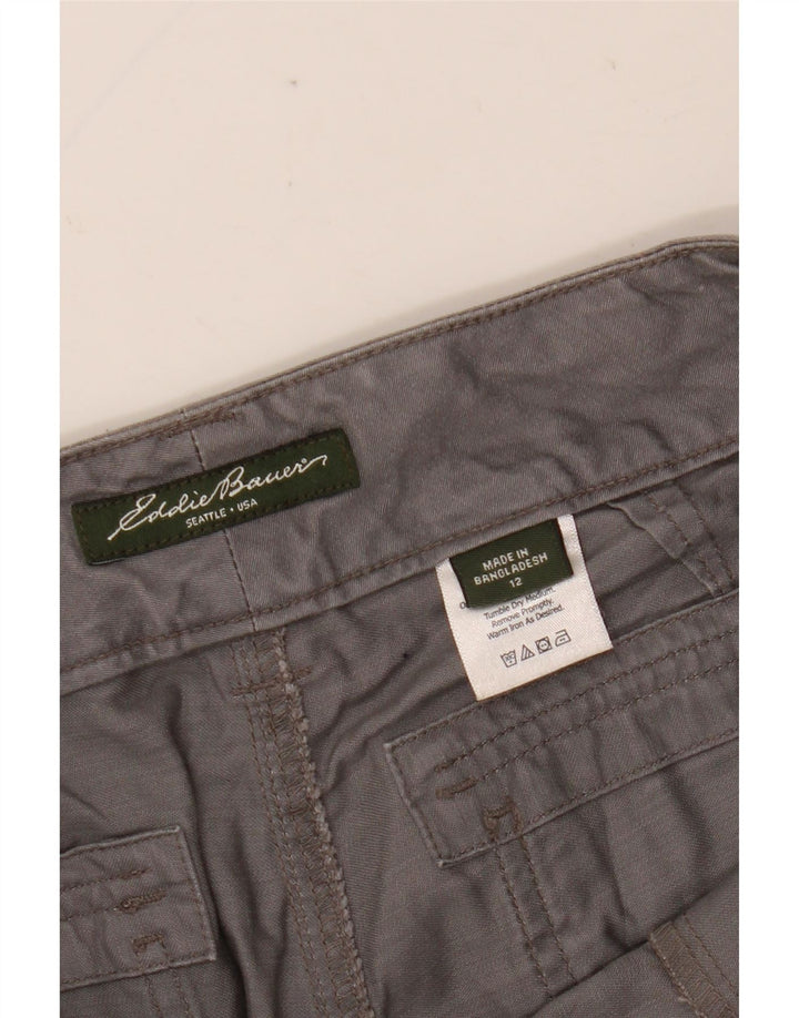 EDDIE BAUER Straight Cargo Bukser til kvinder US 12 Large W35 L30 Grå Bomuld