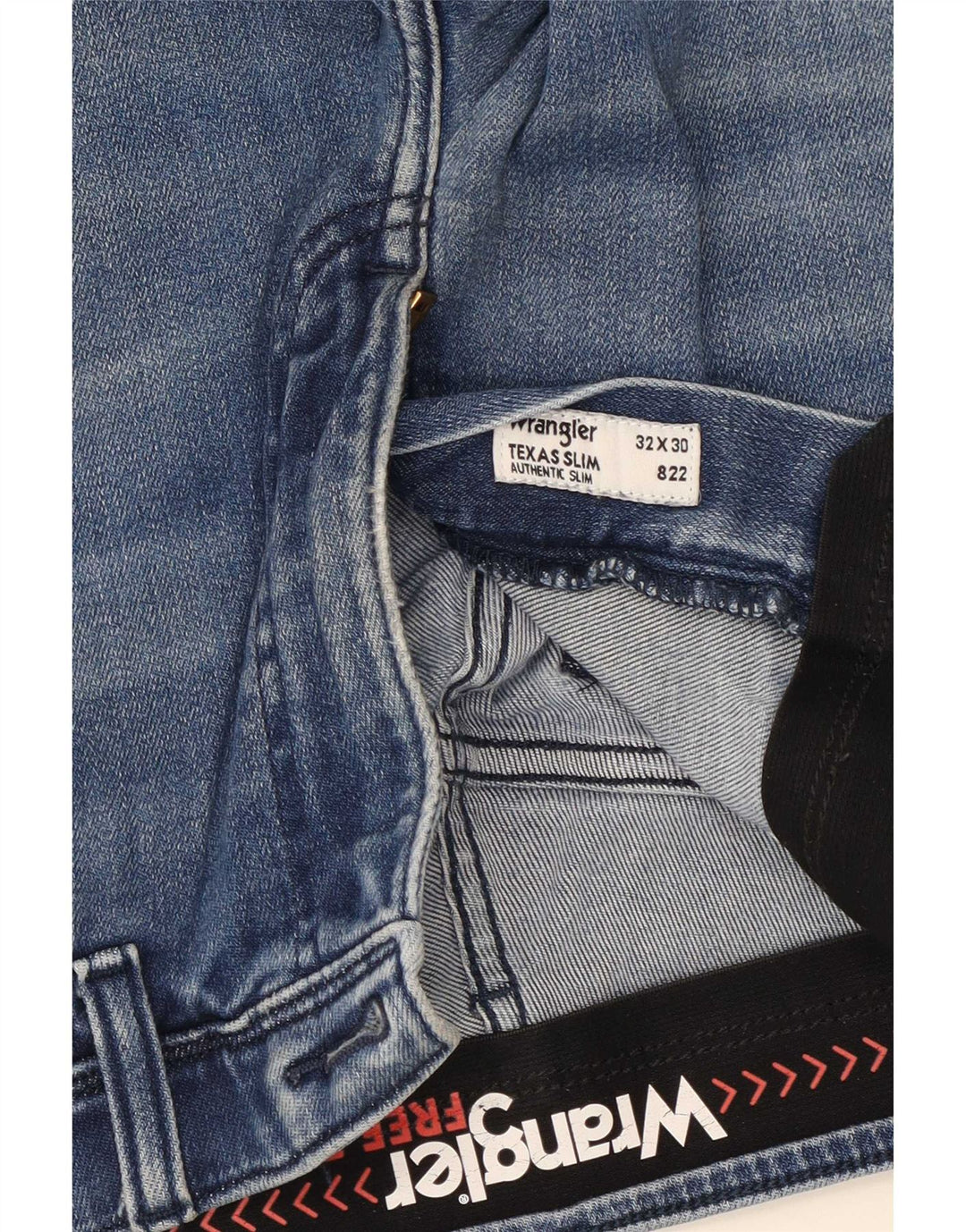 Wrangler Herre Texas Slim Jeans W32 L30 Blå Bomuld