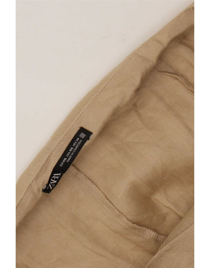 Zara Dame Sarong Nederdel 2XL W34 Beige