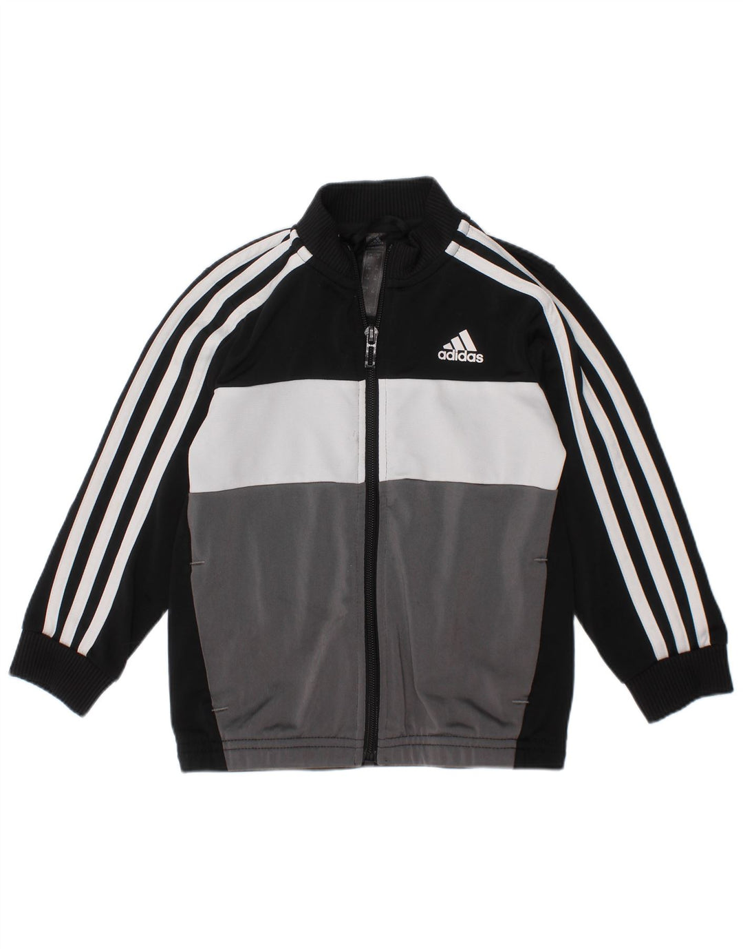 Adidas Drenge Træningsdragt Topjakke 3-4 År Sort Colourblock Polyester