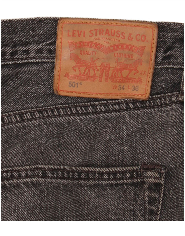 Levi's Herre 501 Straight Jeans W34 L36 Sort