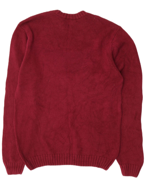 Chaps Herre Crew Neck Jumper Sweater Small Bourgogne