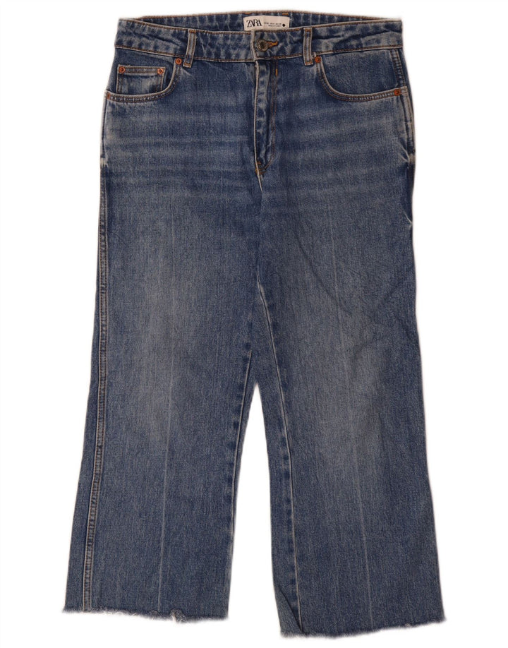 Zara Dame Cropped Jeans EU 36 XS W26 L26 Blå
