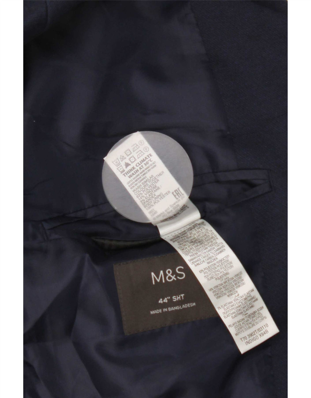 Marks & Spencer Herre 2-knaps blazerjakke UK 44 XL marineblå polyester