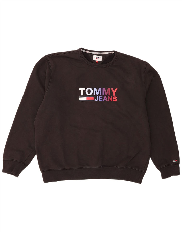 Tommy Hilfiger Herre Grafisk Sweatshirt Jumper 2XL Sort Bomuld