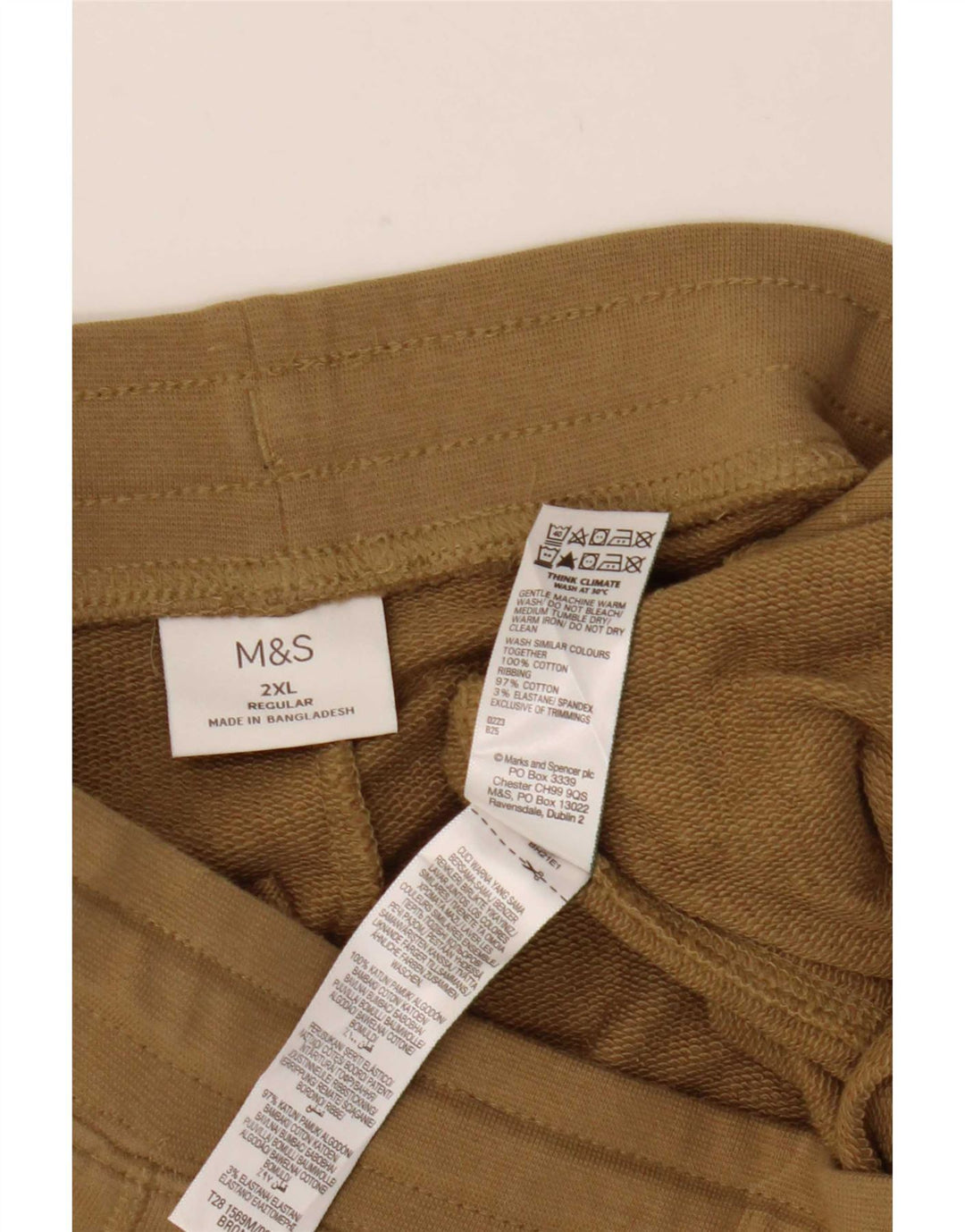 Marks & Spencer Træningsdragtsbukser til mænd 2XL Beige Bomuld