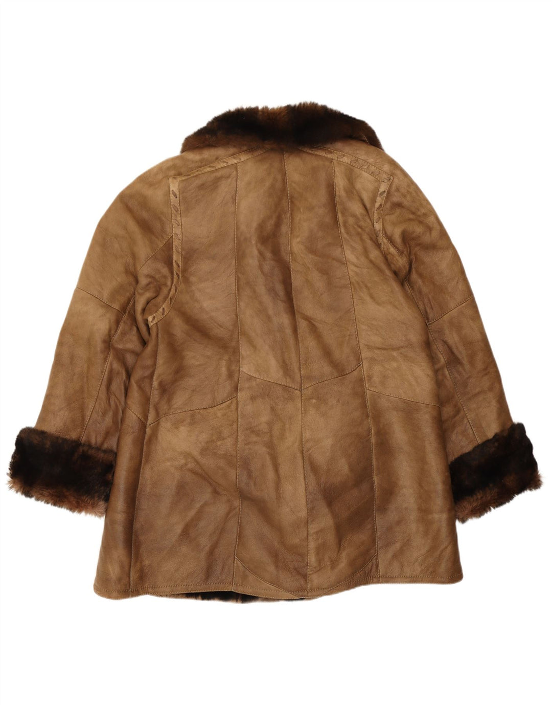 Vintage Dame Shearling Coat EU 40 Medium Brown Shearling