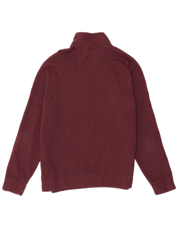 Nautica Sweatshirt med lynlås til mænd Medium Bourgogne bomuld