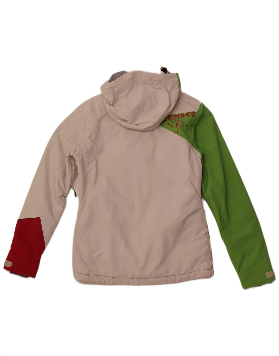 CHIEMSEE Vindjakke med hætte til kvinder UK 6 XS Hvid Colourblock