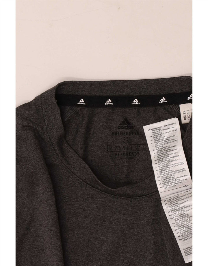 Adidas Herre Aeroready T-Shirt Top Lille Grå Polyester