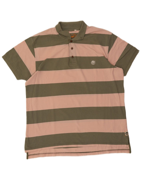 Timberland Polo Shirt til mænd 2XL Grøn Stribet Bomuld