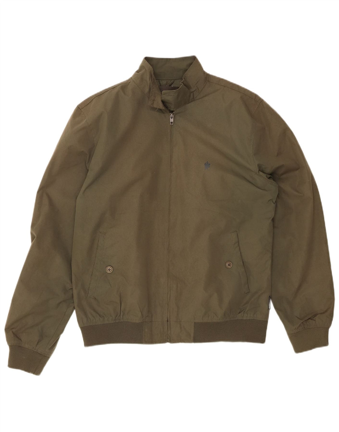 FRENCH CONNECTION Mens Bomber Jacket UK 40 Large Green Polyester