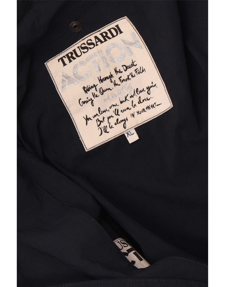 Trussardi Herre Hooded Utility Jacket UK 42 XL Navy Blue
