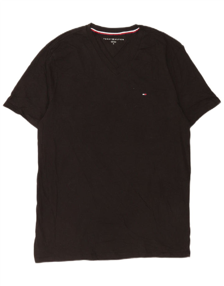 Tommy Hilfiger Herre T-Shirt Top Medium Sort Bomuld