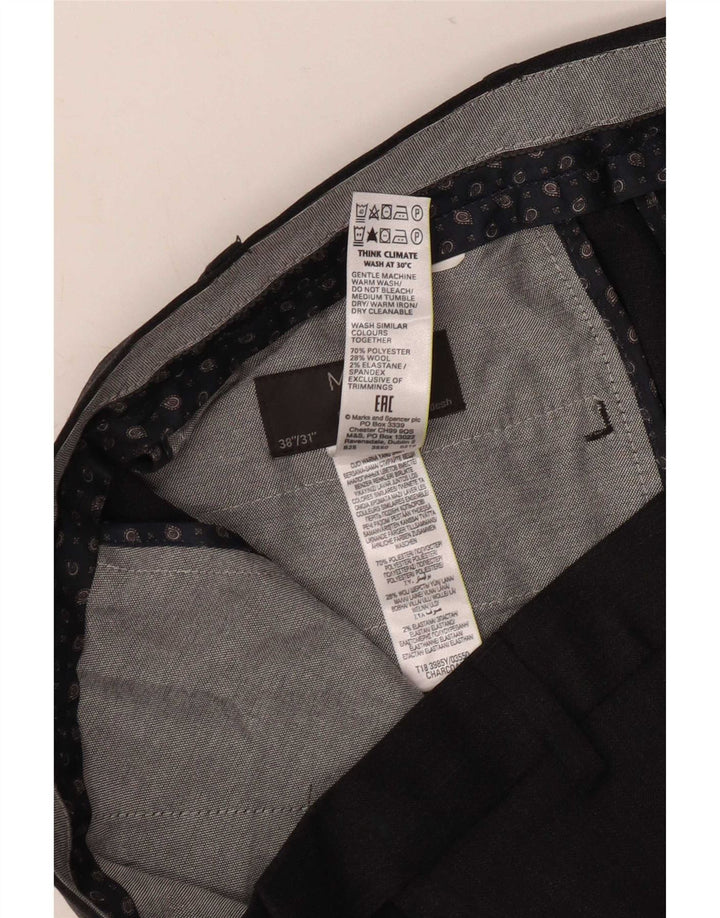 Marks & Spencer Straight Suit Bukser til mænd W38 L31 Grå polyester