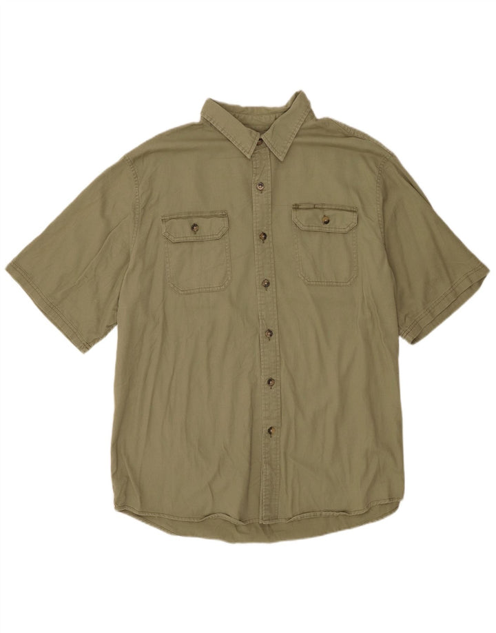 Wrangler Kortærmet Herreskjorte XL Khaki Bomuld