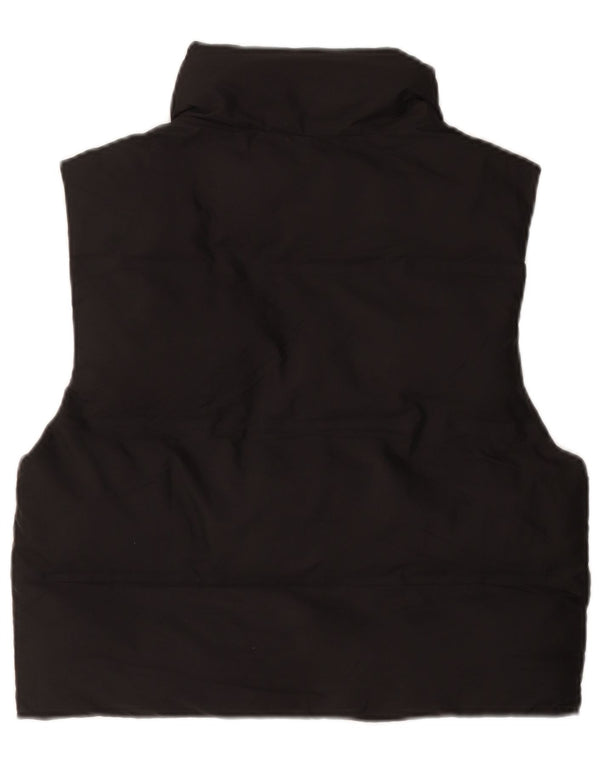 Zara Dame Oversized Polstret Gilet UK 6 XS Sort Polyester