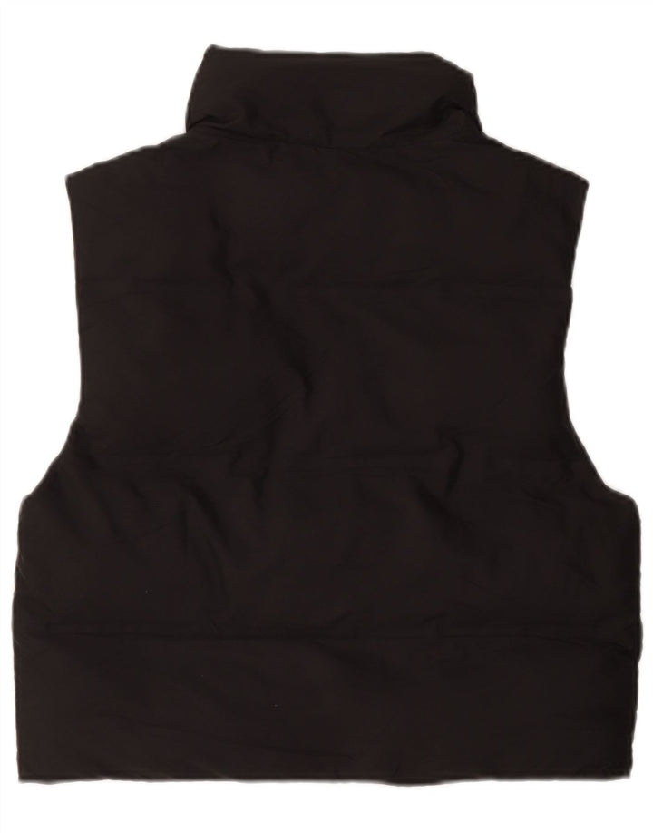Zara Dame Oversized Polstret Gilet UK 6 XS Sort Polyester