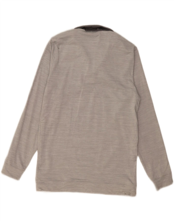 PUMA Sweatshirt med lynlås til mænd, lille grå farveblok polyester