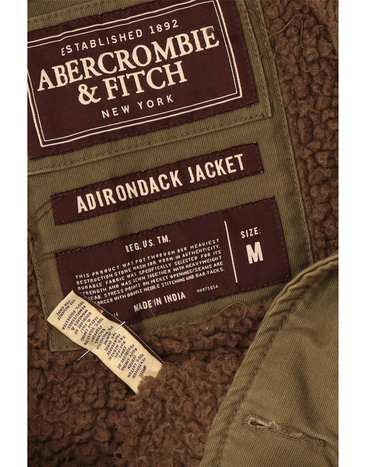 Abercrombie & Fitch Herre Sherpa Jacket UK 38 Medium Khaki Cotton