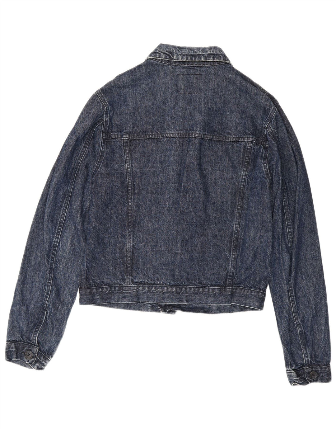Sisley Dame denimjakke UK 14 Medium Navyblå Bomuld