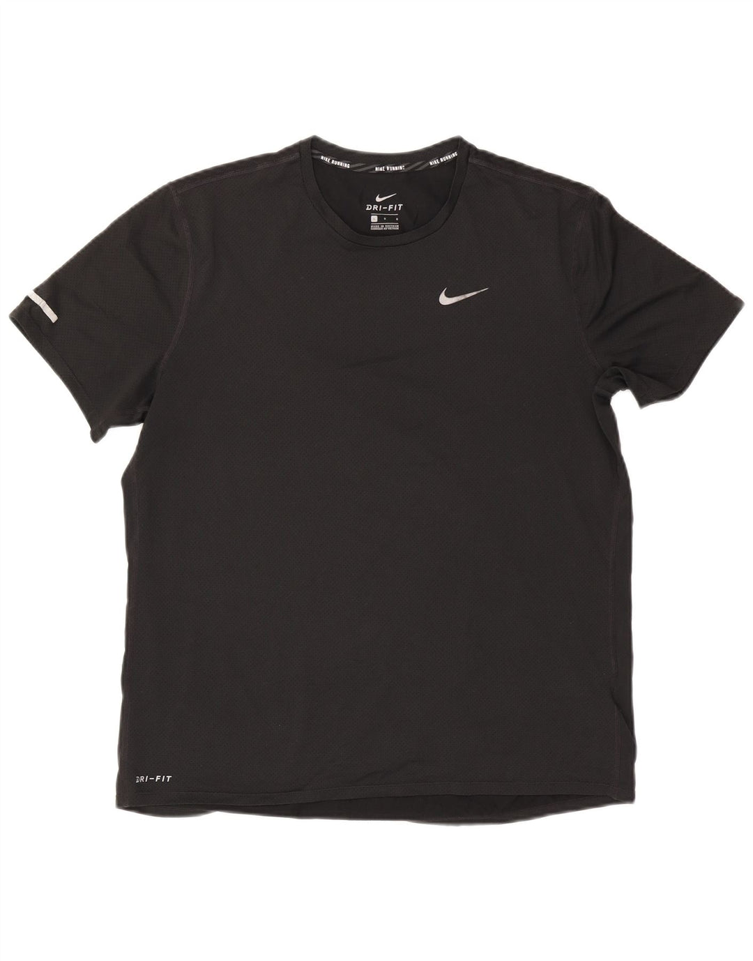 Nike Dri Fit T-shirt top til mænd, stor sort polyester