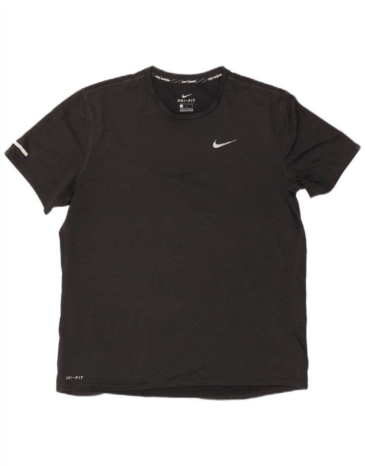 Nike Dri Fit T-shirt top til mænd, stor sort polyester