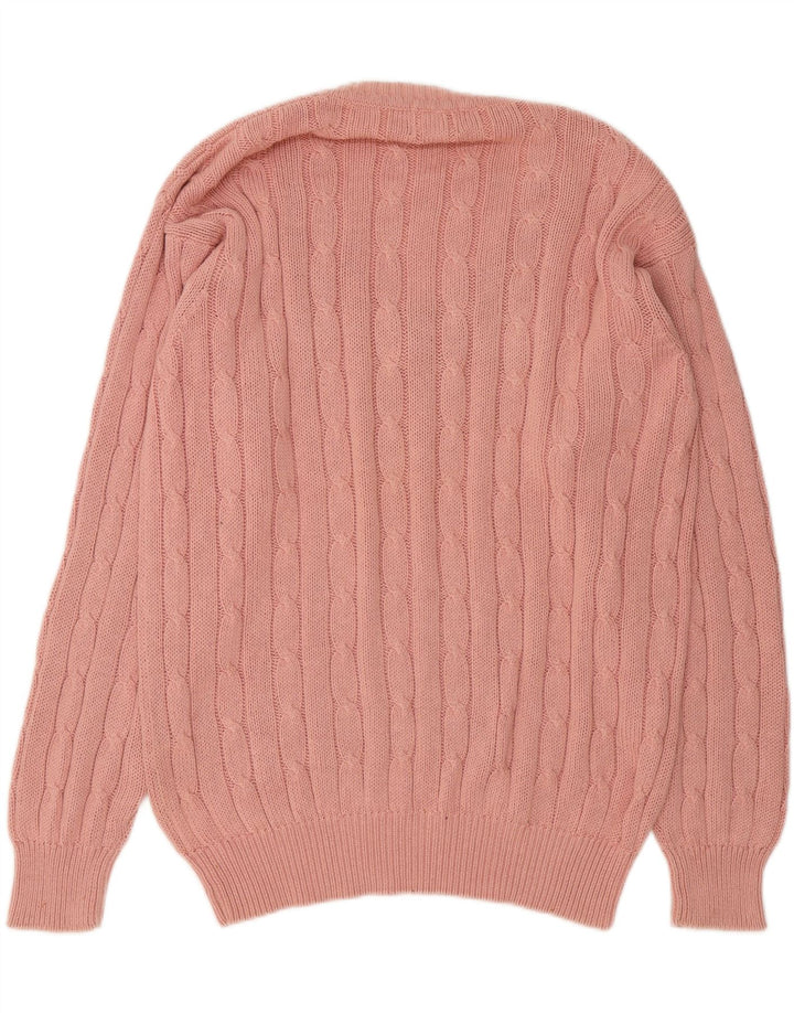 KAPPA Mens V-Neck Jumper Sweater Large Pink Cotton Vintage Kappa and Second-Hand Kappa from Messina Hembry 