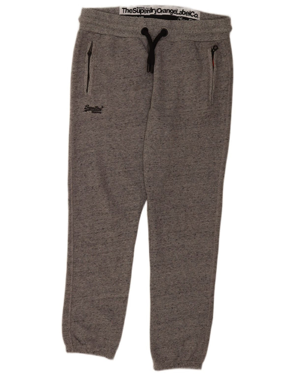 Superdry Herre Slim Fit Træningsdragt Bukser Joggers Large Grå Flecked Bomuld