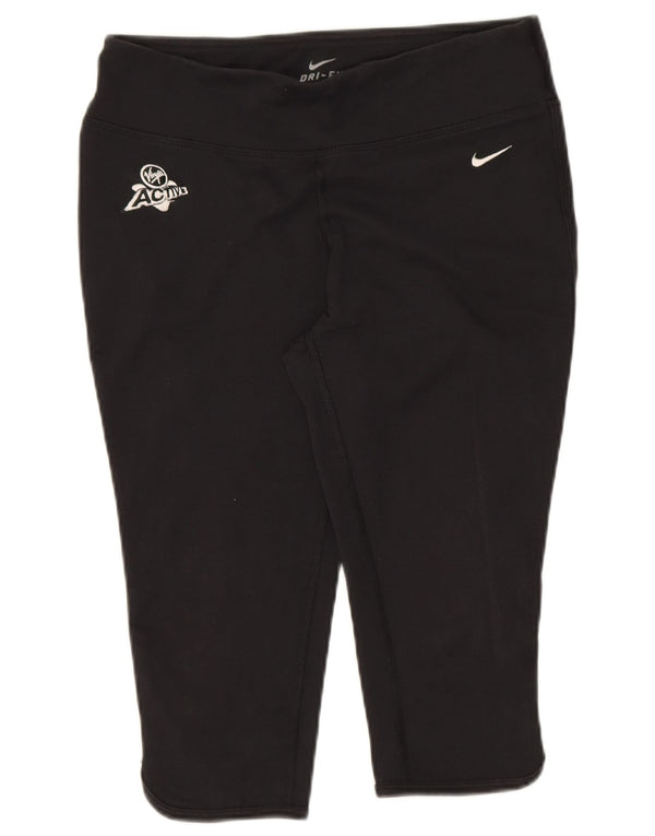 Nike Womens Dri Fit Bermuda Sport Shorts UK 8/10 Small Black Cotton