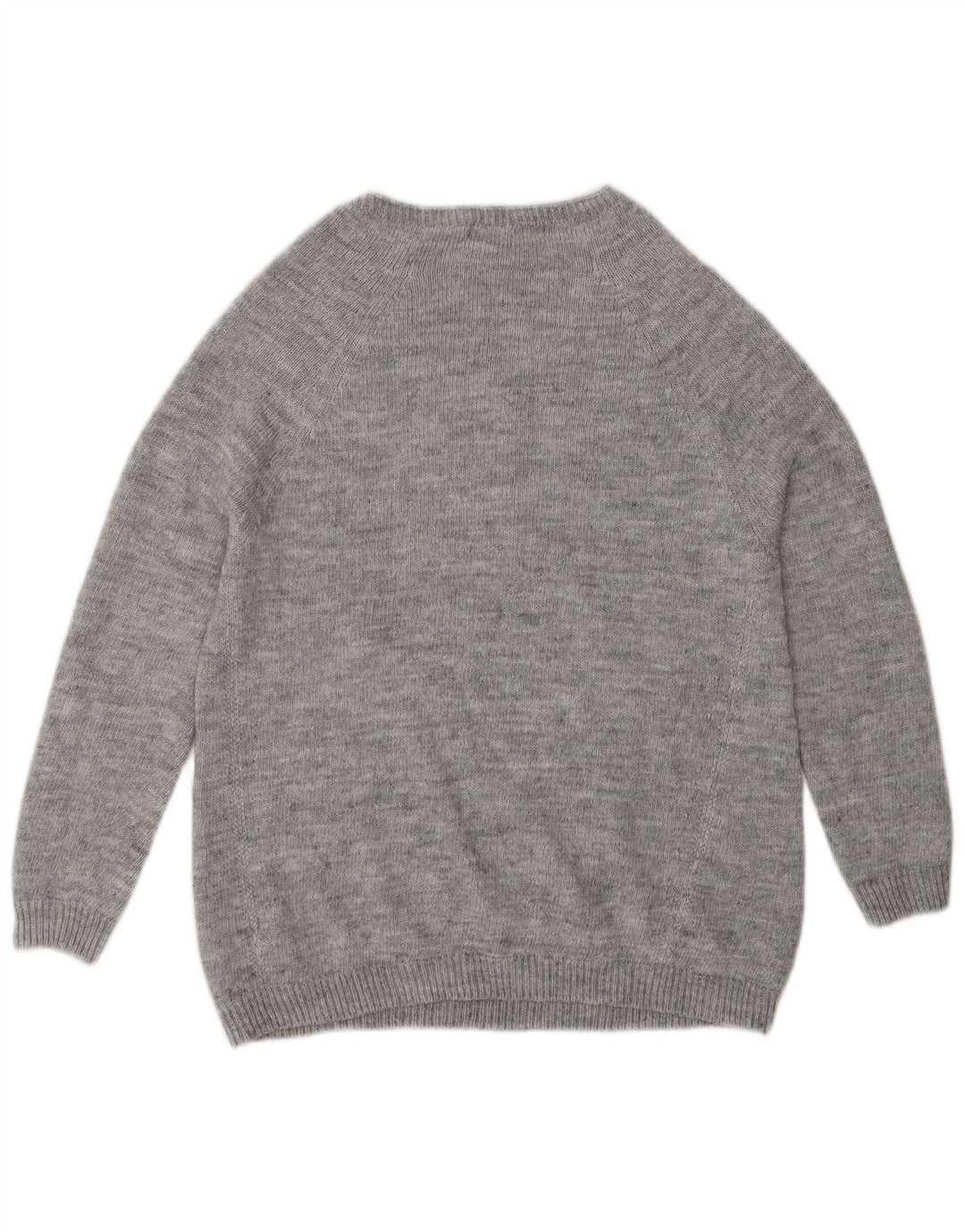 REPLAY Womens Longline Crew Neck Jumper Sweater UK 14 Medium Grey Acrylic
