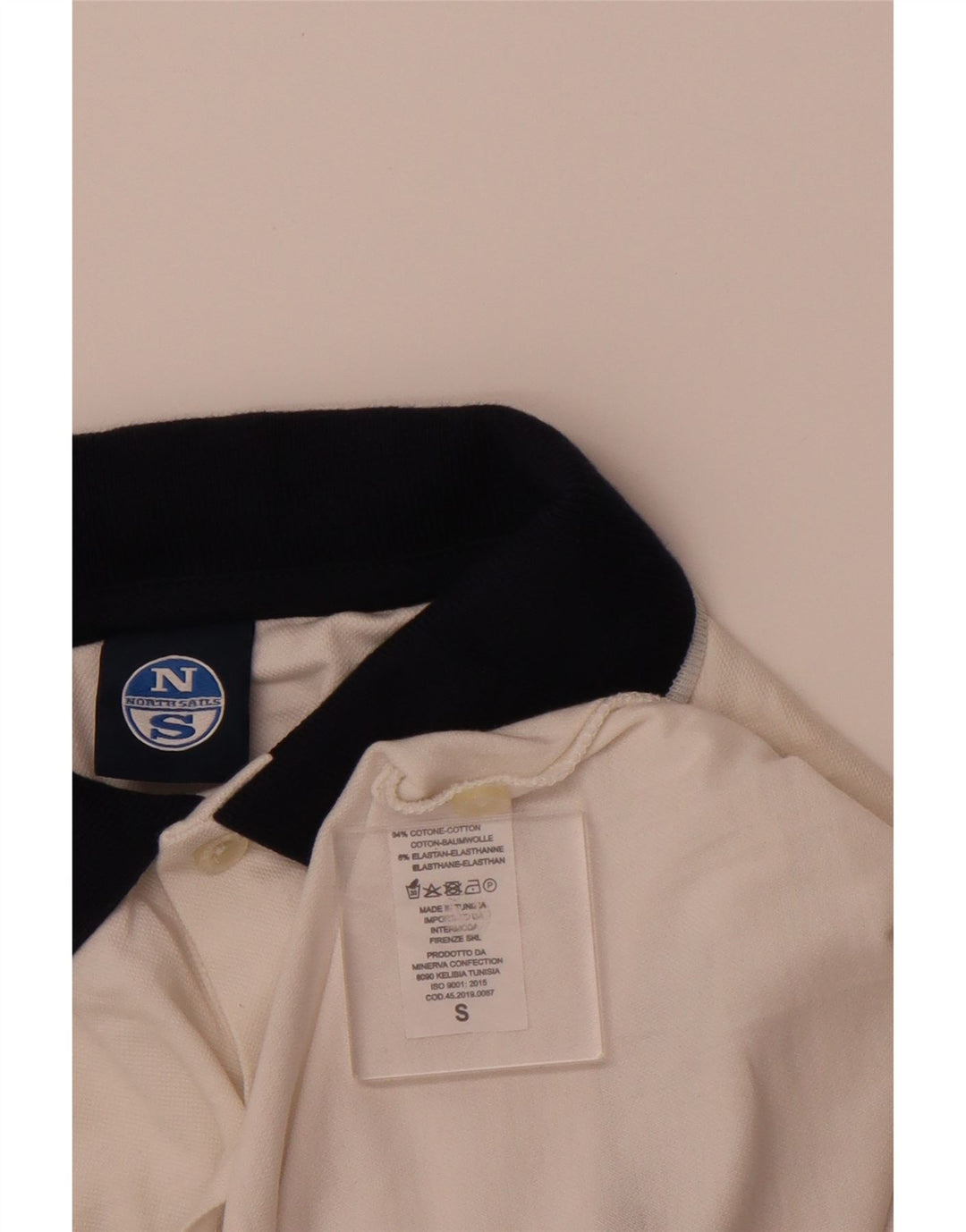 NORTH SAILS Mens Graphic Polo Shirt Small White Cotton