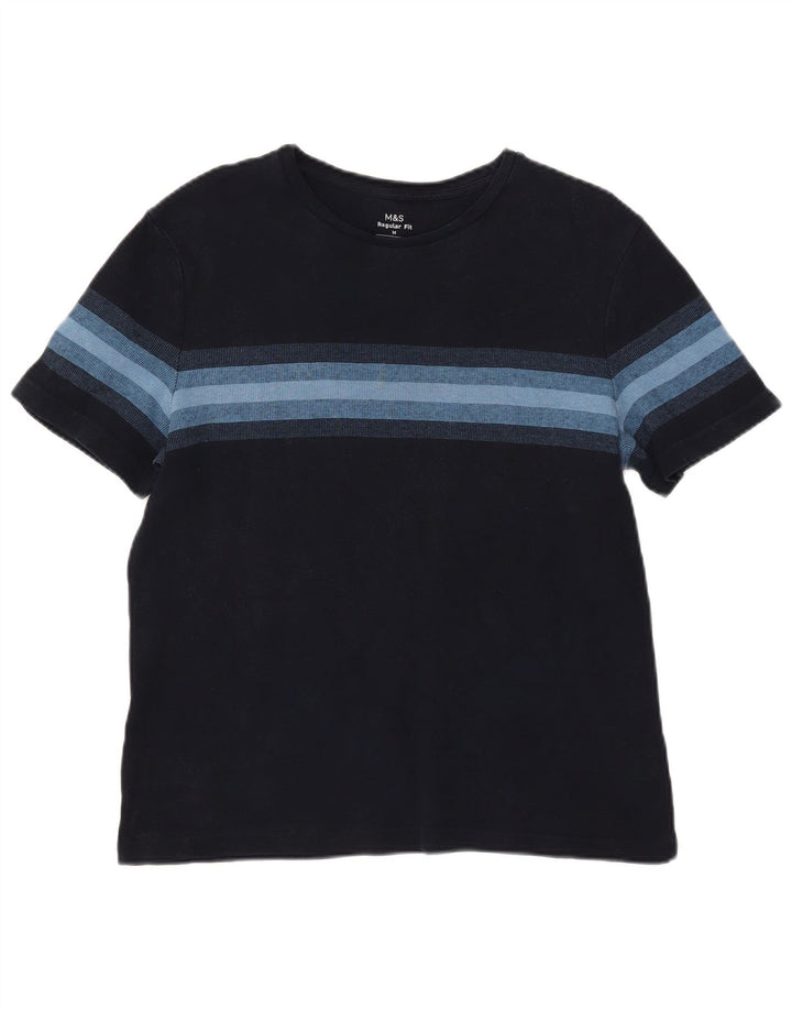 Marks & Spencer T-shirt top til kvinder UK 14 Mellem marineblå stribet