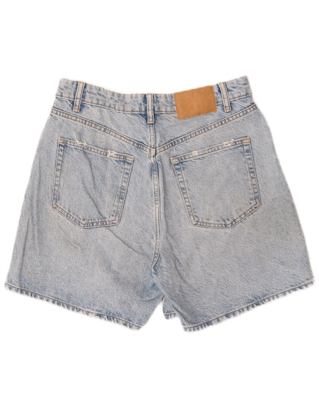 Zara Dame Denim Shorts EU 40 Medium W30 Blå Bomuld