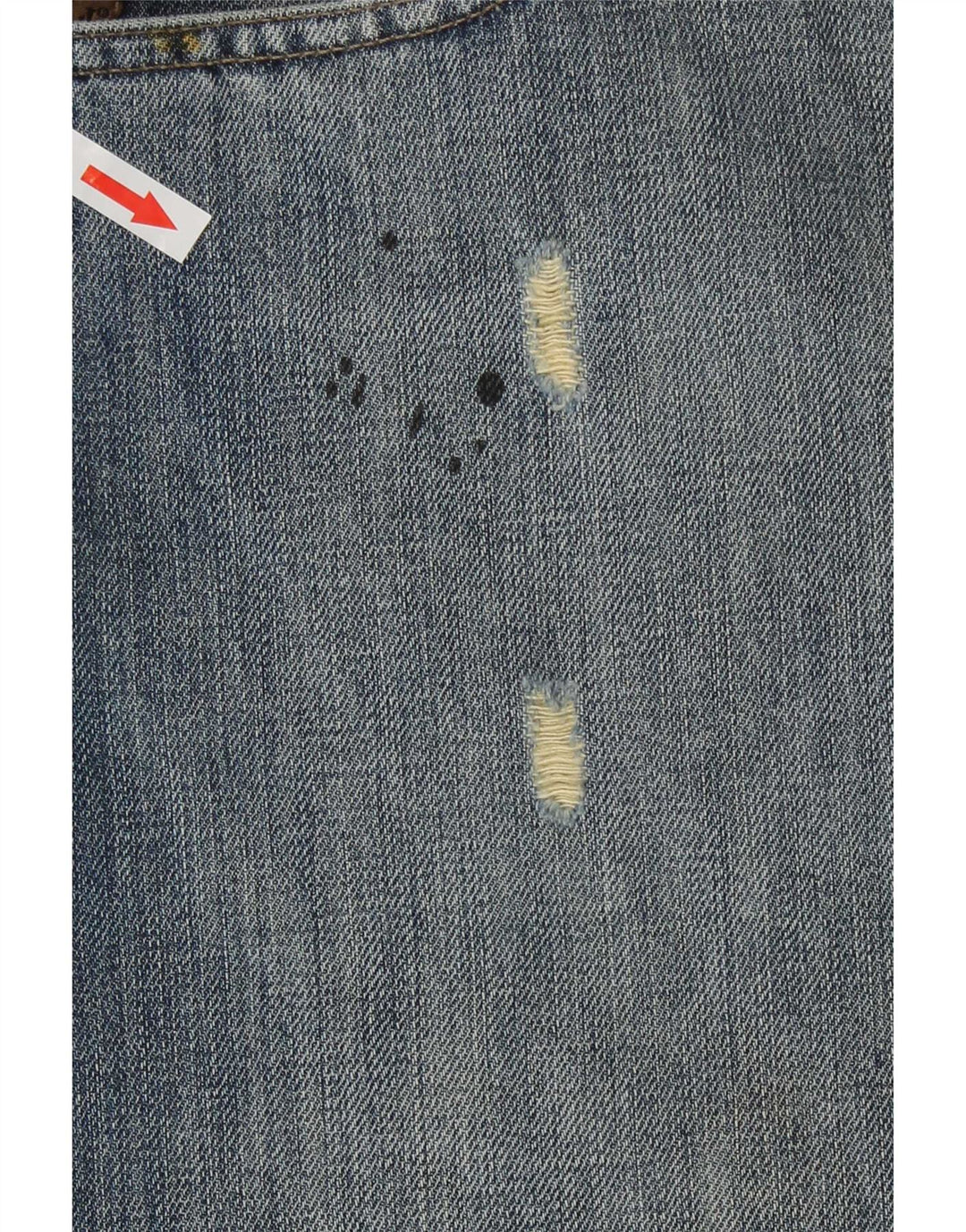 Armani Herre Distressed Straight Jeans W36 L30 Blå Bomuld