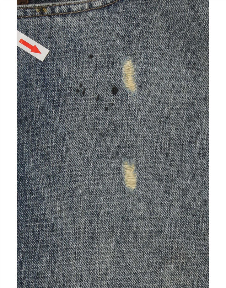 Armani Herre Distressed Straight Jeans W36 L30 Blå Bomuld