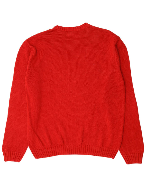 Chaps Herre Crew Neck Jumper Sweater Stor Rød Bomuld